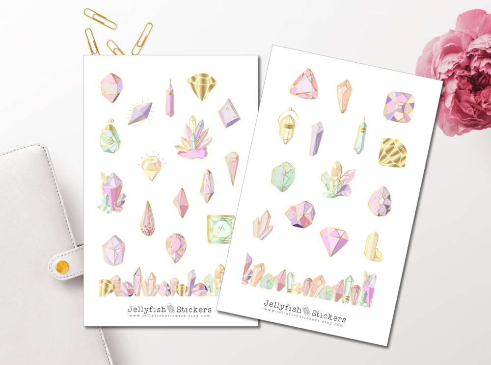 Pastel Crystals Sticker Set